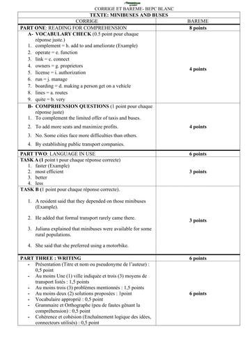 BEPC BLANC 2026 DRENA ABIDJAN 4 SUJET LV1 ANGLAIS (BAREME) by TEHUA
