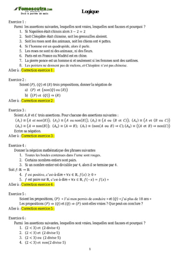 Sujets corrigés Logique - Maths sup