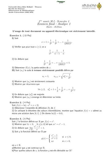 Examen1 Analyse 1 MI L1 BY TEHUA