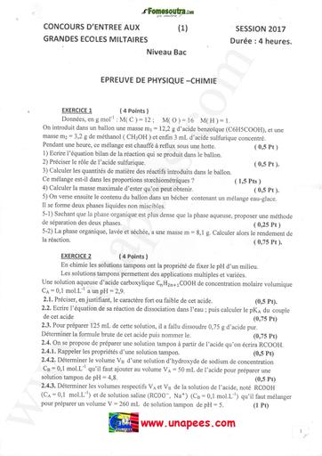 CONCOURS GEM Physique Chimie 2017 BY TEHUA
