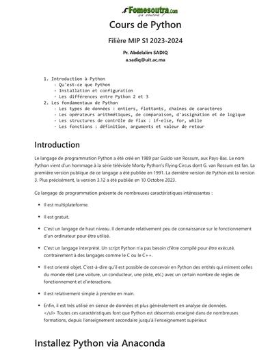TD LANGAGE Python by TEHUA