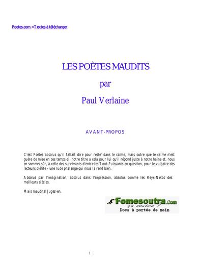Paul Verlaine Poetes Maudits