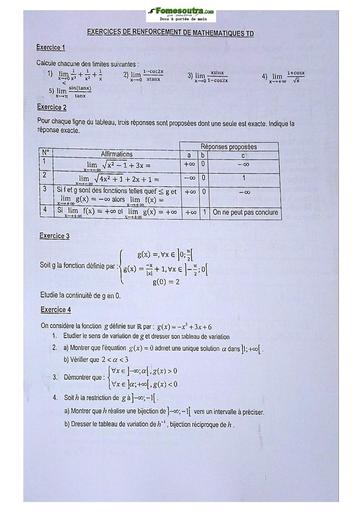 Sujet de Mathématiques Terminale D Lycée Classique 2022