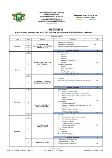 PROGRESSION MATHS  1B 2026 BY TEHUA