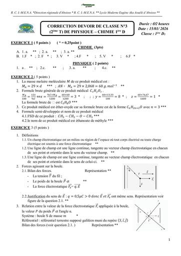 CORRECTION DU DEVOIR N3 DE PC NIVEAU 1ière D 2ème Trimestre ABOISSO 15 javier 2026 by TEHUA