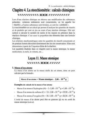 Sup la stoechiometrie en chimie