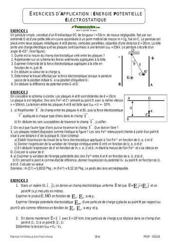 COURS PHYSIQUE-ELECTRICITE-TC1- : CHAMP ET POTENTIEL ELECTROSTATIQUES