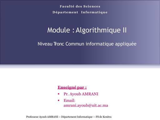 Info Module Algorithmique II IA version 2 by Tehua