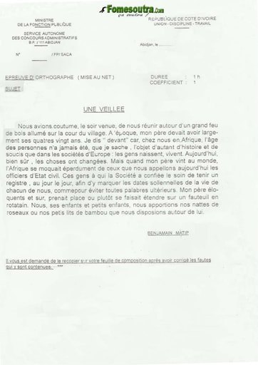 Sujet Orthographe 8 concours de Police