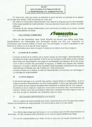 Sujet Corrigé: Les causes d’atténuations de la responsabilité administrative - ENA