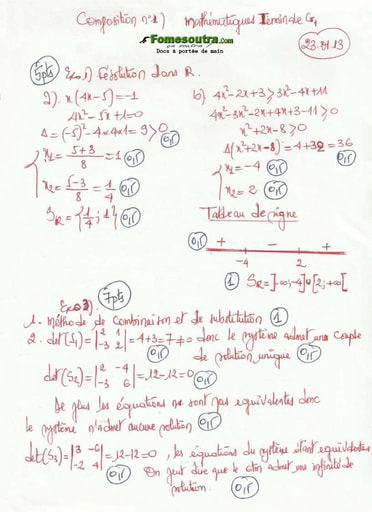 Corrige du sujet de Maths BAC G1 ADAMA SANOGO 2013