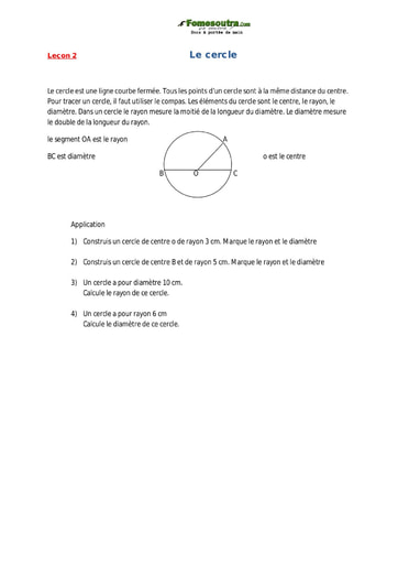 Le Cercle - Cours de maths CM1