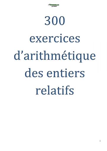 300 exercices d'arithmétique élémentaire Tle C by TEHUA