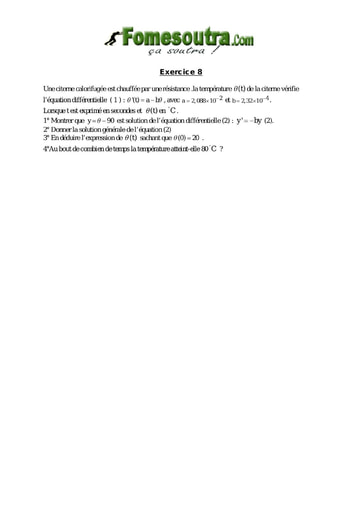 TP 8 Equations différentielles 1er ordre - niveau Terminale Scientifique