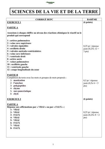 BEPC BLANC 2026 DRENA GAGNOA SUJET SVT (BAREME) by TEHUA