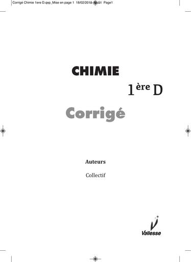 Corrigé Habileté Vallesse Chimie 1ière D By Tehua