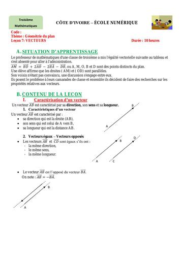 3e Maths 07 Vecteurs