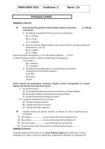Prépa BEPC sujet 4 Physique chimie 2023 C. Monajoce DJAHASHIKAN