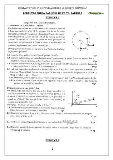 EPREUVES PREPA BAC 2024 EN PC TS2 PARTIE 1 by Tehua