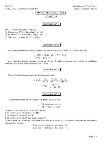 TD Maths Du Signal 2025