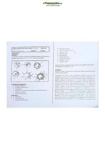 Sujet Prépas Classique SVT Terminale D 2023 new