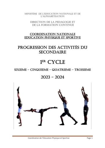 PROGESSION ANNUELLE EPS 1ier Cycle 2023 2024