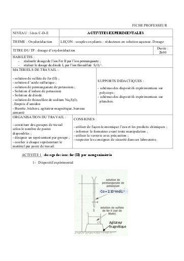 5 Dosage d'oxydoreduction