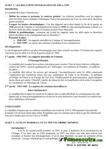 Collection (2) de sujets corrigés d'Histoire et Géographie niveau Terminale - Lycée Dominique Ouattara Korhogo