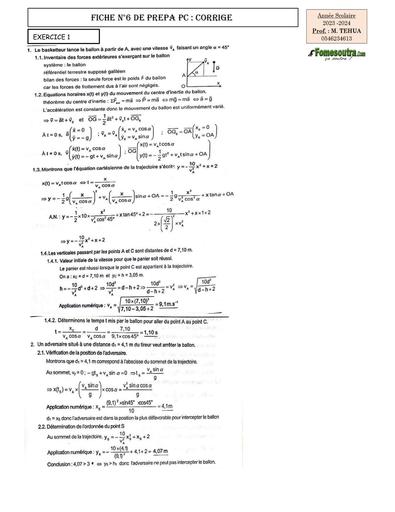 PREPA bac 2024 PC fiche 6 CORRIGE by Tehua