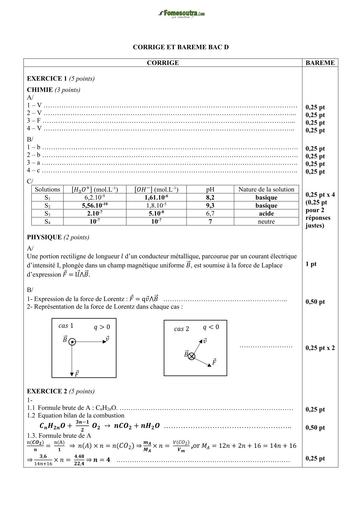 SUJET BAC BLANC REGIONAL 2025 DREN GBEKE PC SERIE D BAREME BY TEHUA