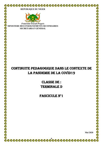 Fascicule Maths, pc et svt Tle D by Tehua
