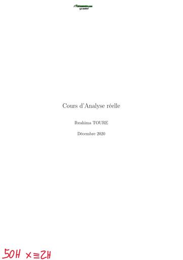 LICENCE MATHS INFO COURS D'ANALYSE REELLE by TEHUA