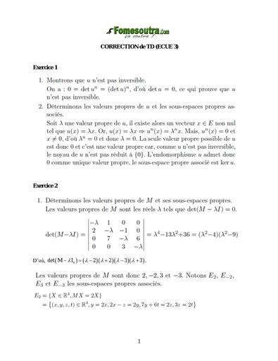 UFHB de Cocody Correction TD Math L2 ECUE 3 Reduction d'endomorphisme 26 4 2022 by TEHUA