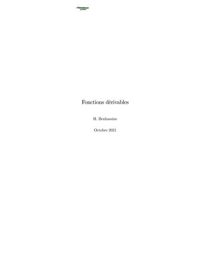 Chapitre5 Analyse 1 PDF Fonctions derivables 1 by TEHUA