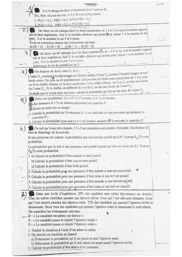 Compil des exercices de Probabilité