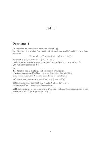 DM 10   énoncé   Clans, coefficients de Bezout