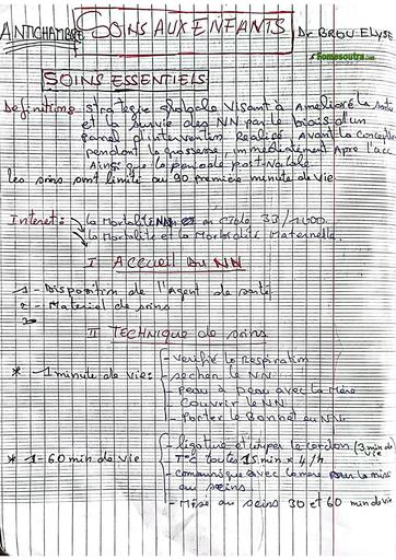 COURS MANUSCRIT SOINS AUX ENFANTS ANTICHAMBRE INFAS by TEHUA