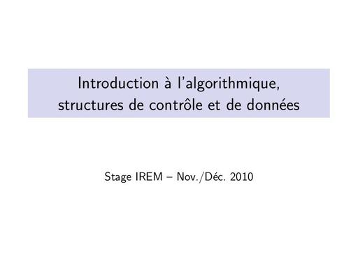 Cours Info STRUCTURE DE CONTROL by Tehua