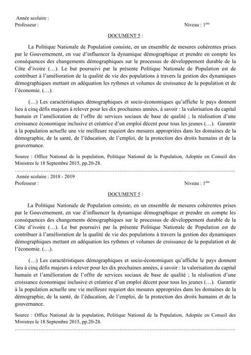 Histoire Geographie 1ière  SUPPORT 5 BY TEHUA