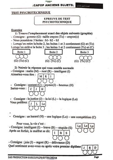 Cafop TEST PSYCOTECHNIQUE BY TEHUA