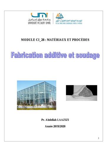 Cours fabrication additive et soudage by Tehua