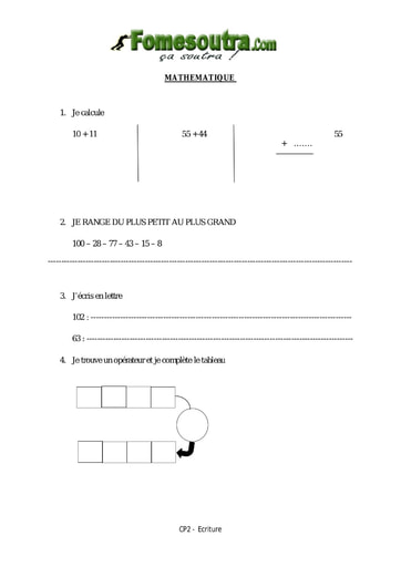 Evaluation Maths CP2