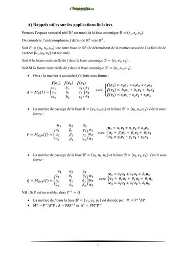 COURS BTS Quelques méthodes sur les applications linéaires RAPPEL BY TEHUA