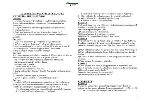 Travaux Dirigés de SVT 3è 2023 2024 By Tehua