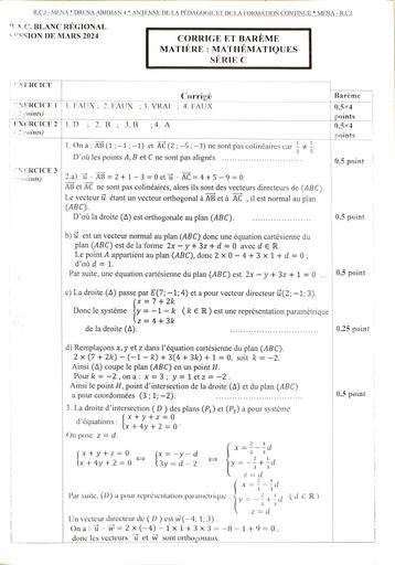 BARÈME BAC C Maths DREN Abidjan 4 by Tehua