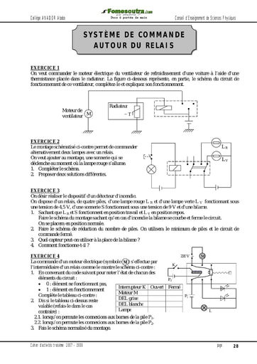 Système de commande autour du relais -  Activité 3ème