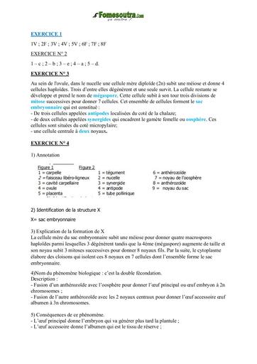 Fiche SVT Tle Reproduction chez les sperma(corrigé) by Tehua