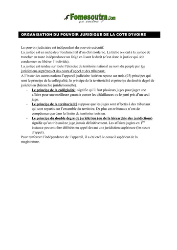 Organisation du Pouvoir Judiciaire Ivoirien - OPAJ