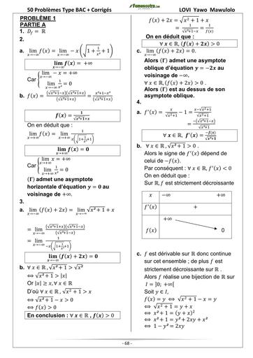 50 problemes du moment Corrigé by TEHUA