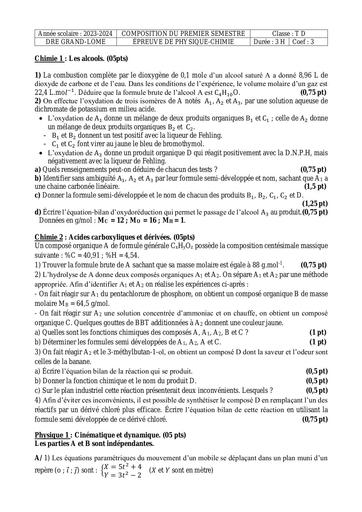 Sujet prepa PC Tle D by Tehua